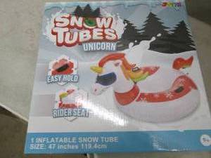 Unicorn snow tube, 47, open box...