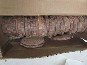 32 Pack natural wood slices, open b...