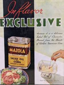 lot 326 image: Vintage Mazola Advertisement Print, Framed