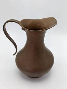 lot 132 image: Large Santa Clara del Cobre Hand Wrought and Hammered Copper 9 Pitcher