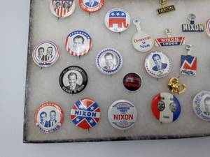 lot 149 image: Vintage Assortment of Political Campaign Pinbacks  Buttons Richard Nixon Lot