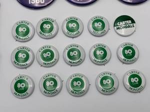 lot 151 image: Jimmy Carter and Walter Mondale Political Campaign Collection Pinbacks, Bumper Stickers, Mailers, Stickers etc.