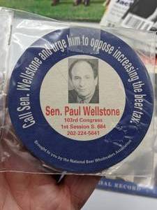 lot 153 image: (2) Paul Wellstone Items, John F Kennedy Record Albums, Life Magazines, etc.