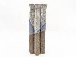 lot 435 image: Exquisite 12 Tall Artist Signed Stone Pottery Vase