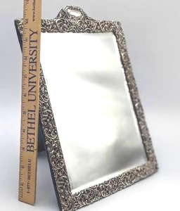 lot 204 image: L & S Co. Art Nouveau Sterling Silver Framed Mirror
