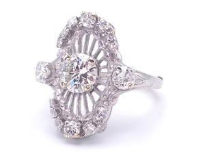 lot 4A image: Antique 2.20 Carat Diamond Filigree Estate Ring in Palladium $12,000 Appraisal Included