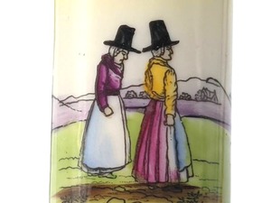 lot 15A image: Early and Rare Limoges French Porcelain and Brass Lidded Cylinder Containers, Hand Painted