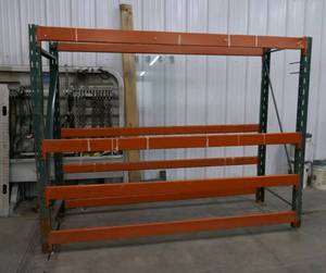 lot 4 image: pallet rack - two 76 tall x 36 deep uprights and 8 beams 7-12