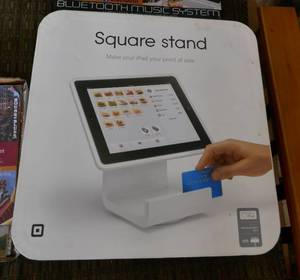 lot 22 image: Ipad Square Stand - this is the stand only with the card reader built into it so you can convert your iPad into a point of sale station - only works with iPad - New