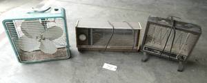 lot 78 image: box fan and 2 heaters, all work