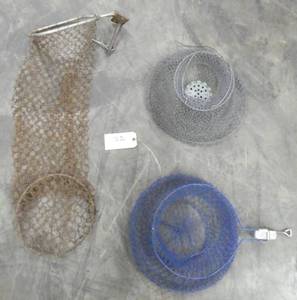lot 102 image: lot of fishing  bait catching nets all metal