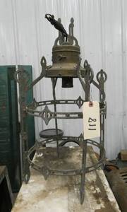 lot 118 image: A very unique and decorative hanging light fixture, metal