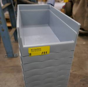 lot 151 image: stack of 21 new storage bins 6x11x3