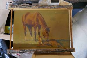 lot 189 image: 2 vintage pictures of horses
