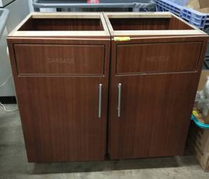 lot 13 image: Trash receptacle cabinets  each one is 32 tall x 17 wide x 21 deep