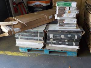 Pallet of Flooring and Shelves- eve...