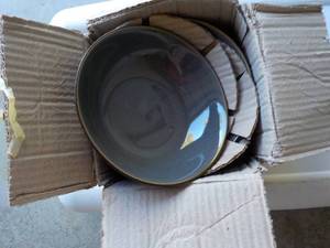3 Threshold Stoneware Bowls...