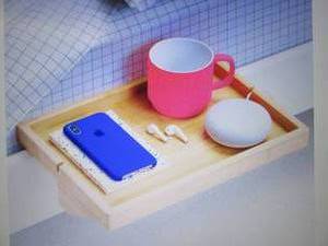 Beebo Bamboo Wooden Bedside Tray Sh...