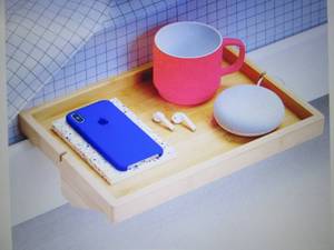 Beebo Bamboo Wooden Bedside Tray Sh...