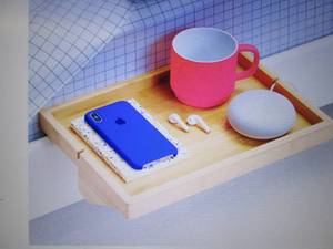 Beebo Bamboo Wooden Bedside Tray Sh...