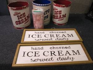 Ice Cream Signs, Tins, Sea Glass...