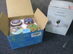8 Scented Candle Tins, Planter Pot ...