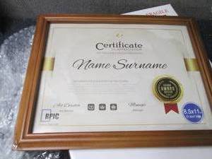 6- 8.5x11 inch Certificate Frames...