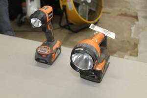 lot 408 image: Lot of (2) Ridgid Cordless Flashlight with Battery