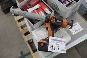 lot 413 image: Ridgid R8804 1824V Cordless Caulk Gun  with Battery