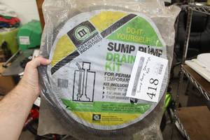 lot 418 image: Drainage Industries Do-It-Yourself Temporary Sump Pump Drainage Kit (in original packaging)