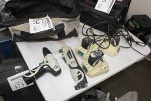 lot 459 image: Lot of (2) 12V Lithium Cordless Power Tool Sets  - Drill, Right Angle Drill, Batteries (x2) and Chargers (x2)