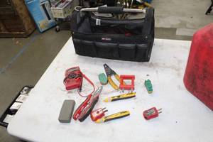 lot 435 image: Lot of (Approximately 11) Electrical Equipment  - Sperry Volt Sensor, Circuit Alert, Wire Stripper, Gardner Bender Digital Multimeter and more