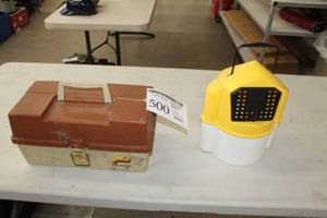 lot 500 image: Plastic Tackle Box, Minnow Bucket