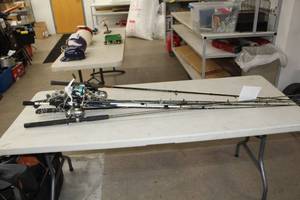 lot 497 image: Lot of (Approximately 8) Fishing Rods with Reels
