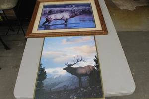 lot 566 image: Lot of (2) Moose Wall Art