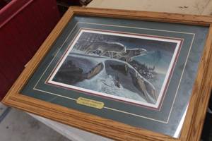 lot 567 image: Moonlight Prowlers by Kim Norlien Artwork in Frame with Double Matte