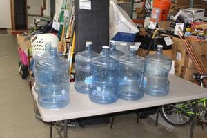 lot 630 image: Lot of (7) Plastic Water Jugs 5-Gallon