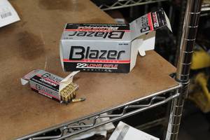 lot 333A image: Lot of ( 1 box ) Blazer Ammunition 22 Long Rifle Cartridges ( 500 per box )