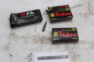 lot 309 image: Lot of ( 3 boxes ) WPATulAmmo .223 Rem 55 Grain High Performance Steel Case Cartridges ( 20 per box )