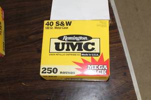lot 320 image: Lot of ( 1 box ) Remington UMC Mega Pack 40 S&W 180 Grain Cartridges ( 250 per box )