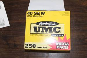 lot 319 image: Lot of ( 1 box ) Remington UMC Mega Pack 40 S&W 180 Grain Cartridges ( 250 per box )
