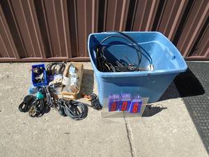 Bin of coxial cables. Audiovideo. As shown.