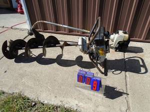 10 Ice auger. Jiffy. New carb. Usedworks. As shown.