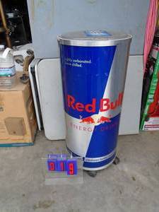 Red Bull portable cooler. As shown.