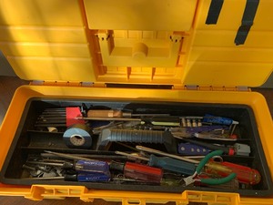 lot 52 image: Plastic Tool Box with Tool Contents