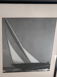 lot 21 image: Framed Black and White Sailing Photograph