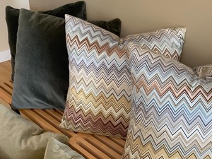 lot 8 image: Eight Decorative Throw Pillows including Missoni