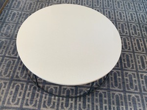 lot 12 image: Room and Board Tyne Cocktail Table in Natural Steel with Beige Quartz Composite Top