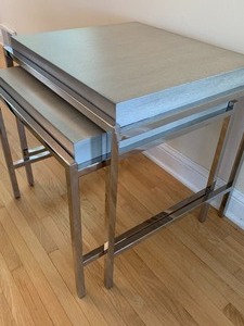 lot 5 image: HD Buttercup Nesting Tables & Matching Table on Castors