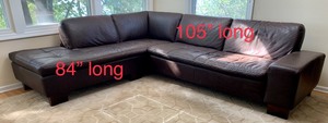 lot 7 image: W. Schilling San Tropez Sectional in Chocolate Brown